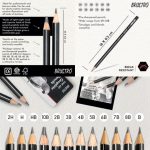 BRUSTRO Fine Art Graphite Pencil Set 12pc - Image 3