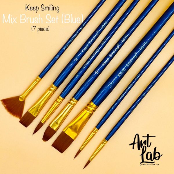 Keep Smiling Mix Brush Set (Blue) - Art & Craft Store