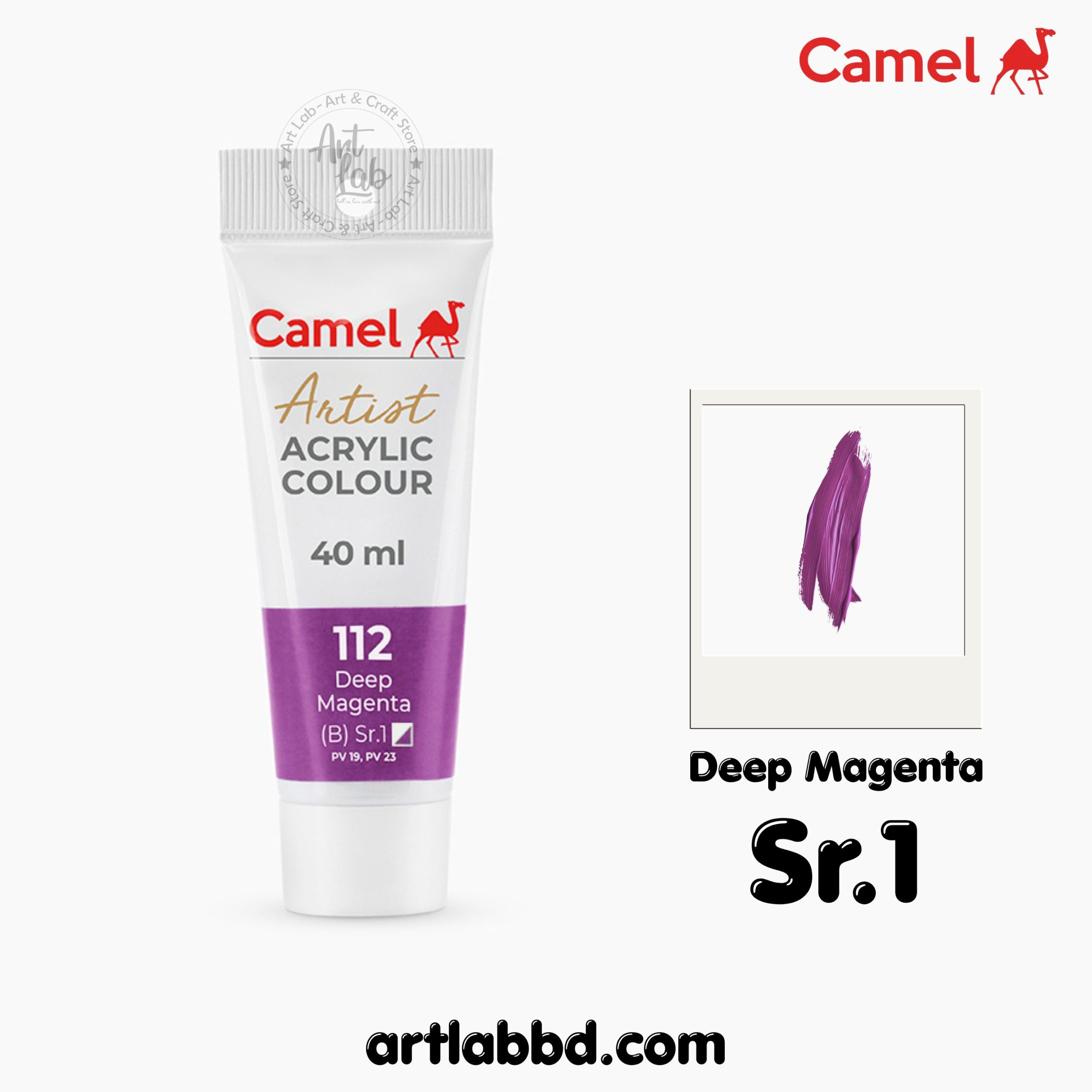 Deep Magenta Camel Artist Acrylic 40ml – Deep Magenta - Image 1