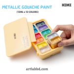 HIMI Metallic Gouache Paint (12ml x 12 Colours) - Image 2