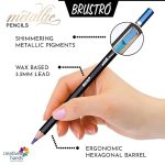 BRUSTRO Artist Metallic Colour Pencil Set of 12 Shades - Image 2