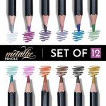 BRUSTRO Artist Metallic Colour Pencil Set of 12 Shades - Image 4