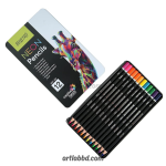 BRUSTRO Neon Colour Pencils 12 Tin - Image 2