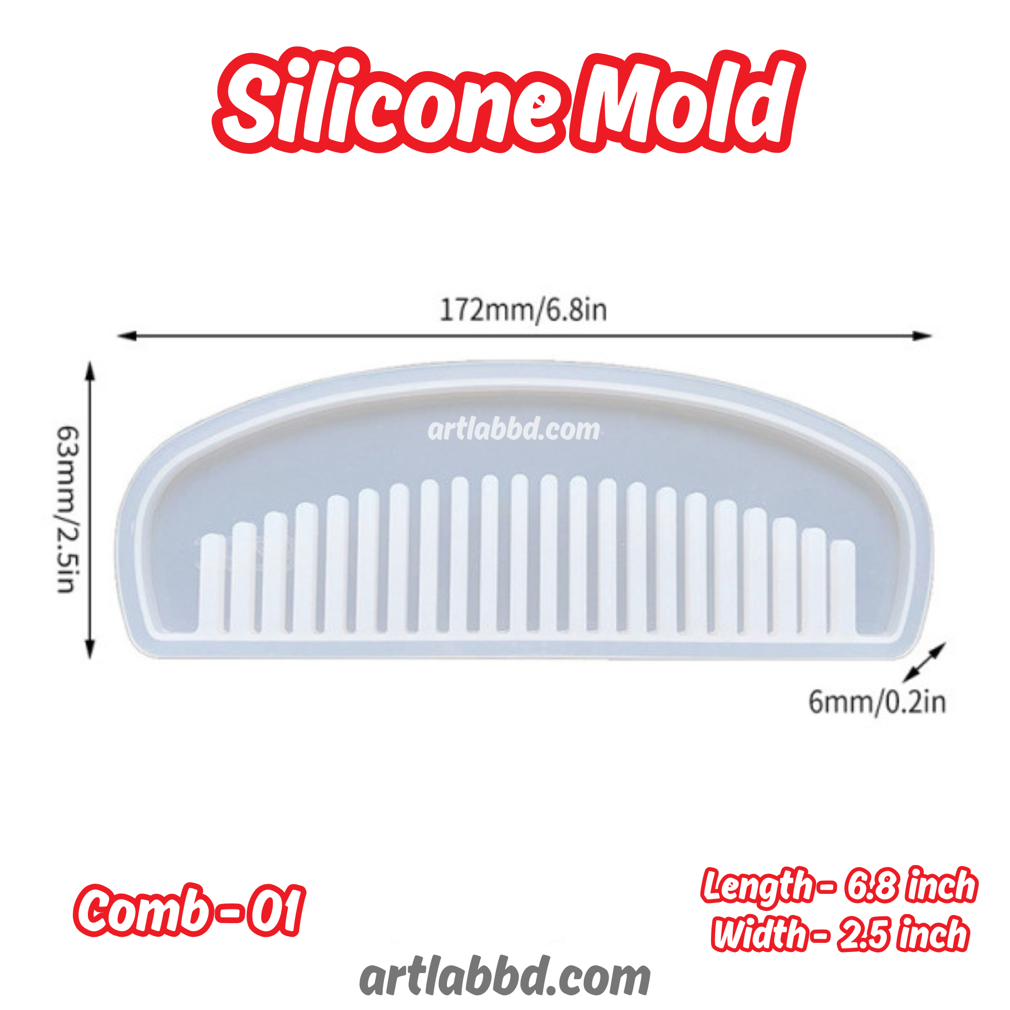 1 Silicone Mold - Comb 01 - Image 1