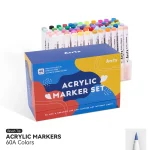 Arrtx Paint Pens 60 Regular Colors Acrylic Marker Brush Tip Art Supplies 60A