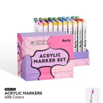 Arrtx Paint Pens 60 Anime Colors Acrylic Marker Brush Tip Art Supplies 60B