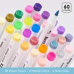 Arrtx Paint Pens 60 Regular Colors Acrylic Marker Brush Tip Art Supplies 60A - Image 4
