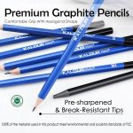 KALOUR Drawing Sketching Pencil Set, 36 Pro Art Pencil Kit - Image 7