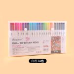 Dual Tip Brush Pens - 24 Colours