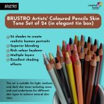 BRUSTRO Artist's Colour Pencil Skin Tone| Set of 24 (in an Elegant tin Box) - Image 4
