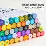 Arrtx 60C Colors Acrylic Paint Markers Brush Tip Art Supplies - Image 5
