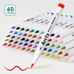 Arrtx 60C Colors Acrylic Paint Markers Brush Tip Art Supplies - Image 8