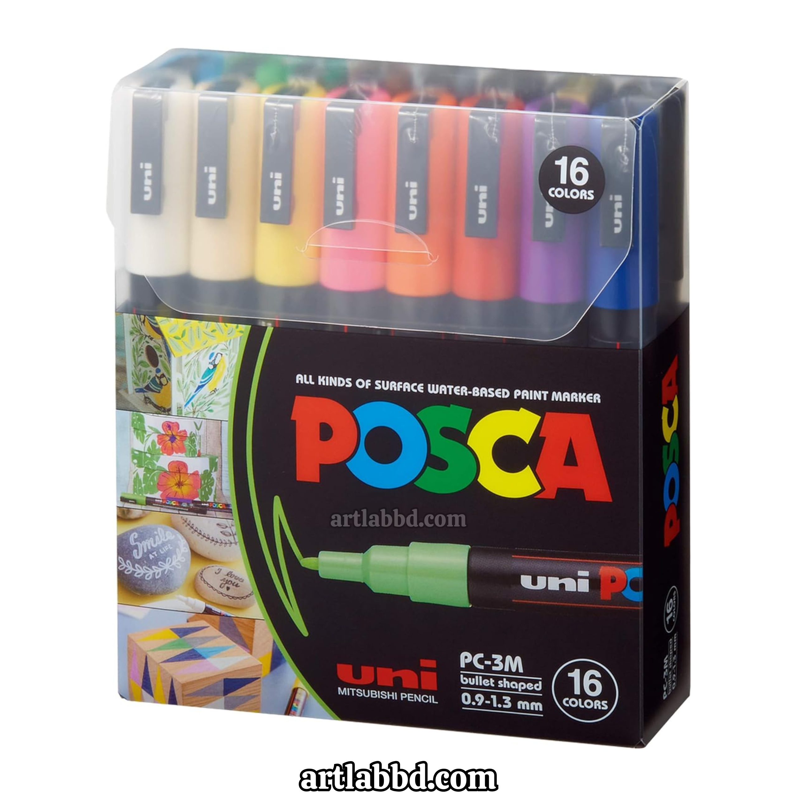 1 POSCA 16-Color Paint Marker Set - Image 1