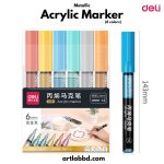 Deli Metallic Acrylic Marker (6pc)
