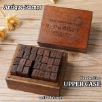 Antique Wooden Stamps - Upper Case [Handwriting]