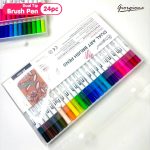 Dual Tip Brush Pens - 24 Colours
