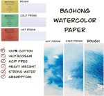 BAOHONG ARTIST WATER COLOUR PAD COLD PRESS 300 GSM 24" X 18.1" 20 SHEETS - Image 2