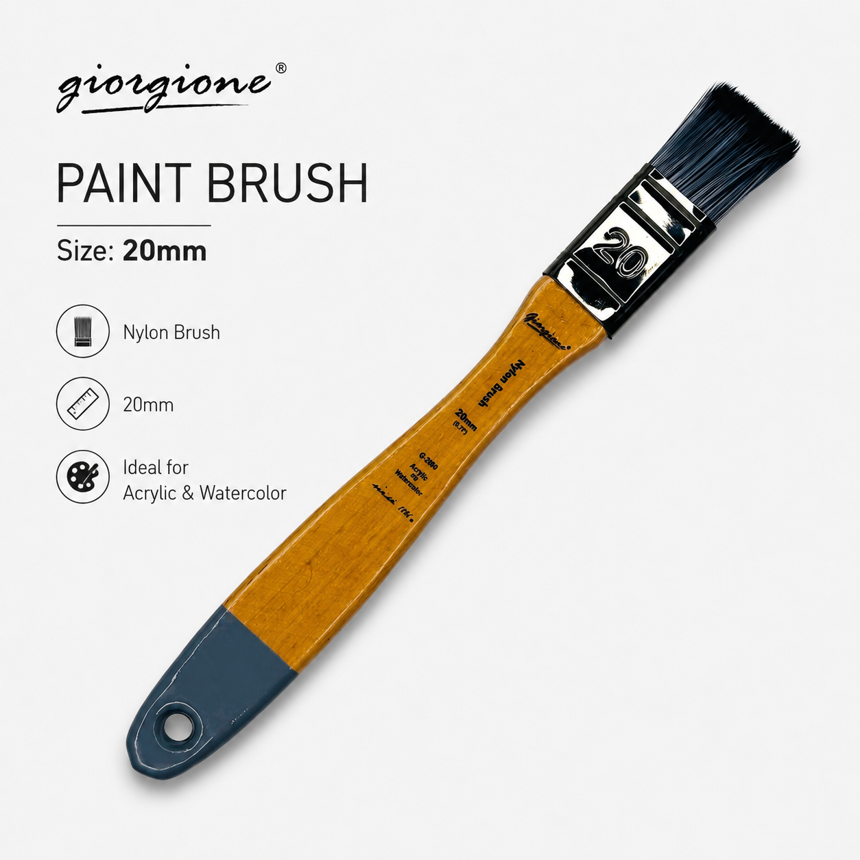 20mm Giorgione Nylon Flat Brush - 20mm - Image 1