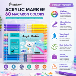 Giorgione Acrylic Marker Set – 60 Macaron Colors