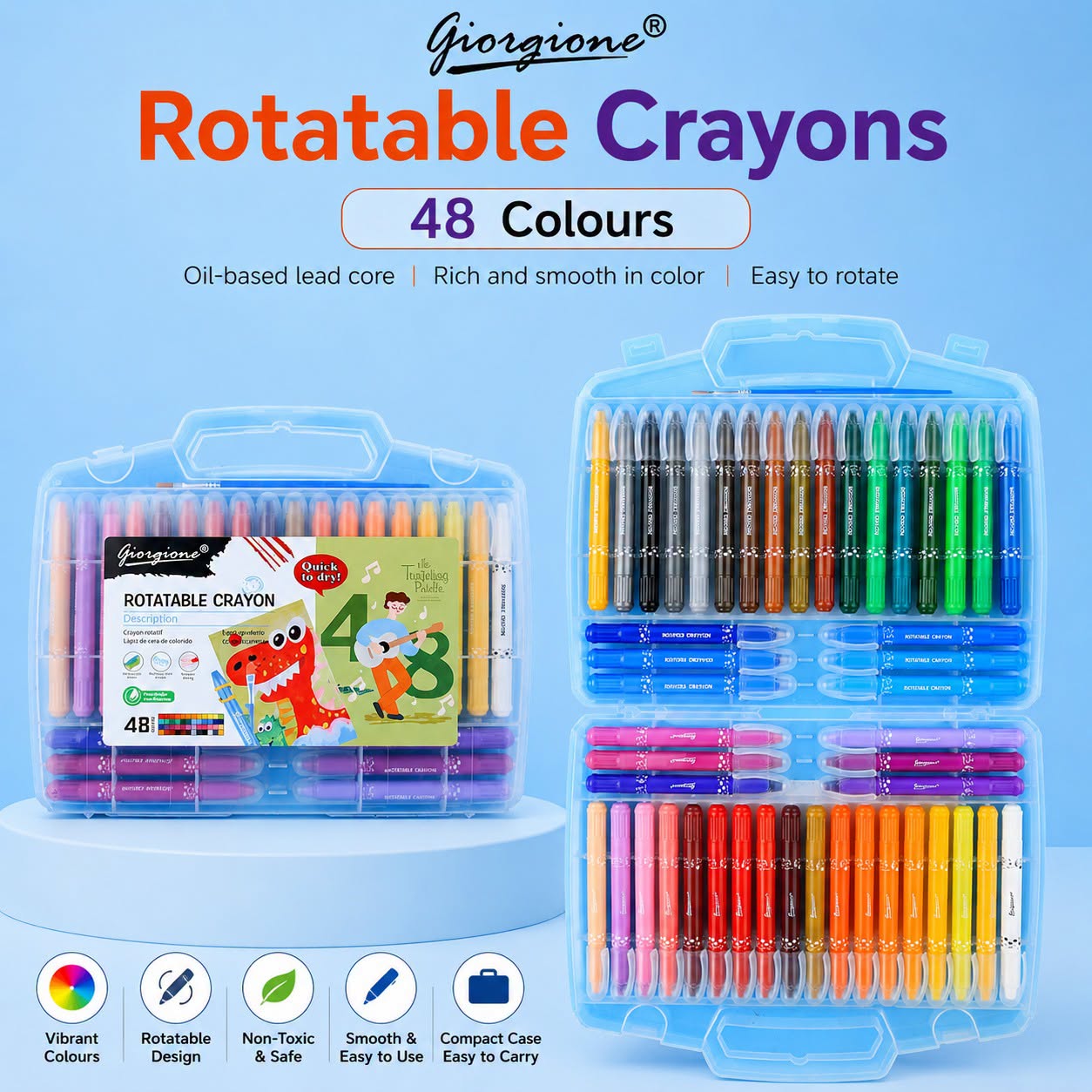 3b029216-8e1f-48cb-9a16-d1fca5fdbb79 Giorgione Rotatable Crayons - 48 Colours - Image 1