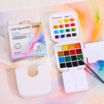 Languo Protable Watercolor Paint Set Of 16 With Brush - Classic Colors